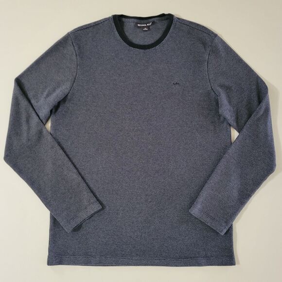 Michael Kors Men's Long Sleeve Black Crewneck Pullover Shirt - Picture 1 of 10